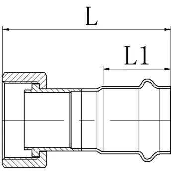 Перехідник з накидною гайкою KOER KQ.A1508NF PRESS-INOX AISI 304 15x3/4