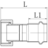 Перехідник з накидною гайкою KOER KQ.A3510NF PRESS-INOX AISI 304 35x1