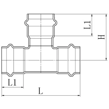 Тройник трехраструбный KOER KQ.T28 PRESS-INOX AISI 304 28x28x28 (KR6356)
