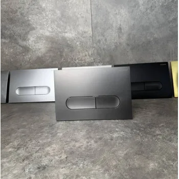 Панель змиву KOER KT-0608-07 240x160x10mm пластикова, кнопка закруглена (колір графіт) (KR6128)