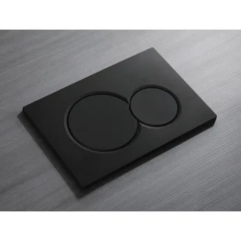 Панель смыва KOER KT-0601-05 240x160x10mm пластиковая, кнопка круглая (цвет черный матовый) (KR5176)
