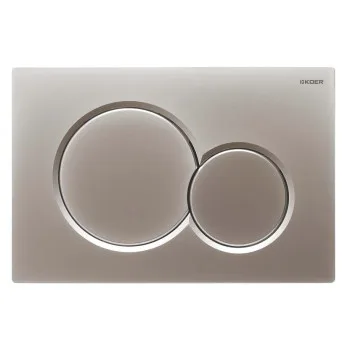 Панель смыва KOER KT-0601-14 240x160x10mm пластиковая, кнопка круглая (цвет сатин) (KR5177)