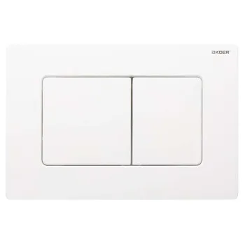 Панель смыва KOER KT-0602-03 240x160x10mm пластиковая, кнопка квадратная (цвет белый) (KR5180)