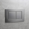 Панель змиву KOER KT-0612-07 240x160x10mm з нержавіючої сталі, кнопка квадратна (колір графіт) (KR6122)