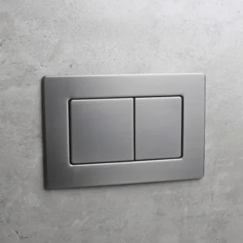 Панель змиву KOER KT-0612-07 240x160x10mm з нержавіючої сталі, кнопка квадратна (колір графіт) (KR6122)