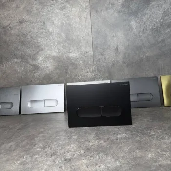 Панель смыва KOER KT-0608-05 240x160x10mm пластиковая, кнопка округленная (цвет черный матовый) (KR6125)