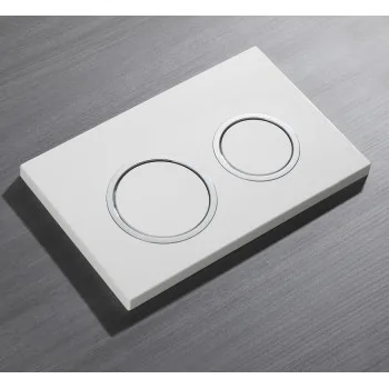 Панель смыва KOER KT-0605-03 220x140x12mm пластиковая, кнопка круглая (цвет белый) (KR5316)