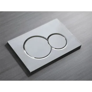 Панель смыва KOER KT-0601-01 240x160x10mm пластиковая, кнопка круглая (цвет хром) (KR5174)
