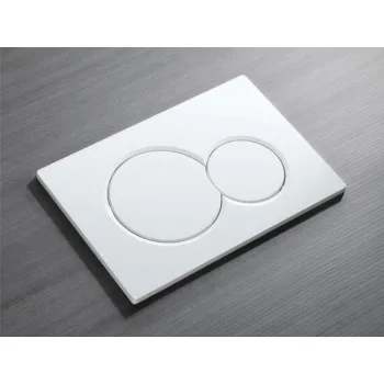Панель смыва KOER KT-0601-03 240x160x10mm пластиковая, кнопка круглая (цвет белый) (KR5175)