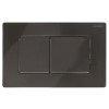 Панель змиву KOER KT-0602-16 240x160x10mm пластикова, кнопка квадратна (колір чорний глянцевий) (KR5182)