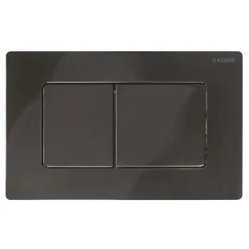 Панель смыва KOER KT-0602-16 240x160x10mm пластиковая, кнопка квадратная (цвет черный глянцевый) (KR5182)