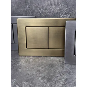 Панель змиву KOER KT-0612-07 240x160x10mm з нержавіючої сталі, кнопка квадратна (колір графіт) (KR6122)