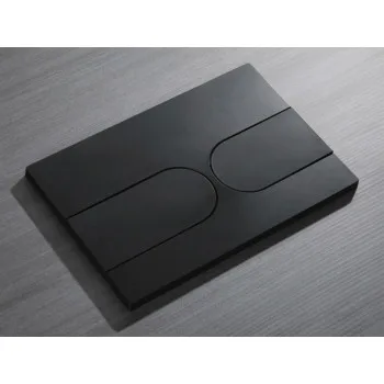 Панель смыва KOER KT-0604-05 240x160x10mm пластиковая, кнопка округленная (цвет черный матовый) (KR5324)