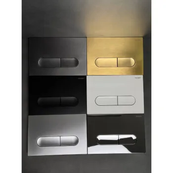 Панель смыва KOER KT-0608-05 240x160x10mm пластиковая, кнопка округленная (цвет черный матовый) (KR6125)