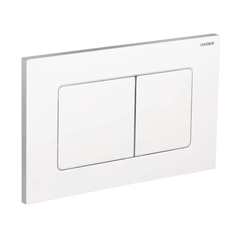 Панель смыва KOER KT-0602-03 240x160x10mm пластиковая, кнопка квадратная (цвет белый) (KR5180)