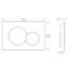 Панель змиву KOER KT-0601-01 240x160x10mm пластикова, кнопка кругла (колір хром) (KR5174)