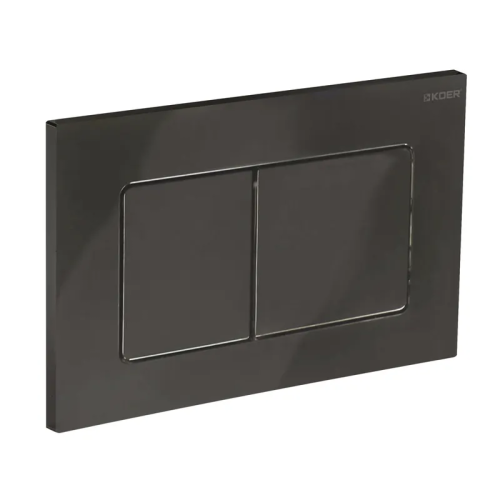 Панель смыва KOER KT-0602-16 240x160x10mm пластиковая, кнопка квадратная (цвет черный глянцевый) (KR5182)