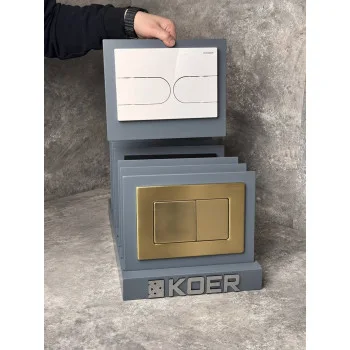 Панель смыва KOER KT-0604-03 240x160x10mm пластиковая, кнопка округленная (цвет белый) (KR5322)