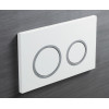 Панель смыва KOER KT-0605-03 220x140x12mm пластиковая, кнопка круглая (цвет белый) (KR5316)
