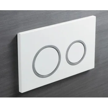 Панель смыва KOER KT-0605-03 220x140x12mm пластиковая, кнопка круглая (цвет белый) (KR5316)