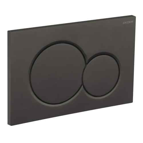 Панель смыва KOER KT-0601-05 240x160x10mm пластиковая, кнопка круглая (цвет черный матовый) (KR5176)