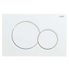 Панель смыва KOER KT-0601-03 240x160x10mm пластиковая, кнопка круглая (цвет белый) (KR5175)