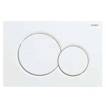 Панель смыва KOER KT-0601-03 240x160x10mm пластиковая, кнопка круглая (цвет белый) (KR5175)