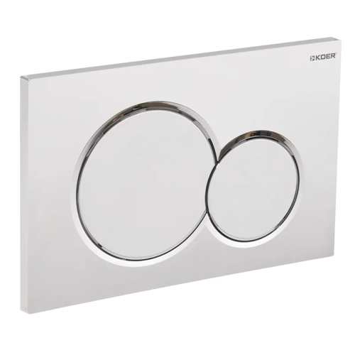 Панель смыва KOER KT-0601-01 240x160x10mm пластиковая, кнопка круглая (цвет хром) (KR5174)