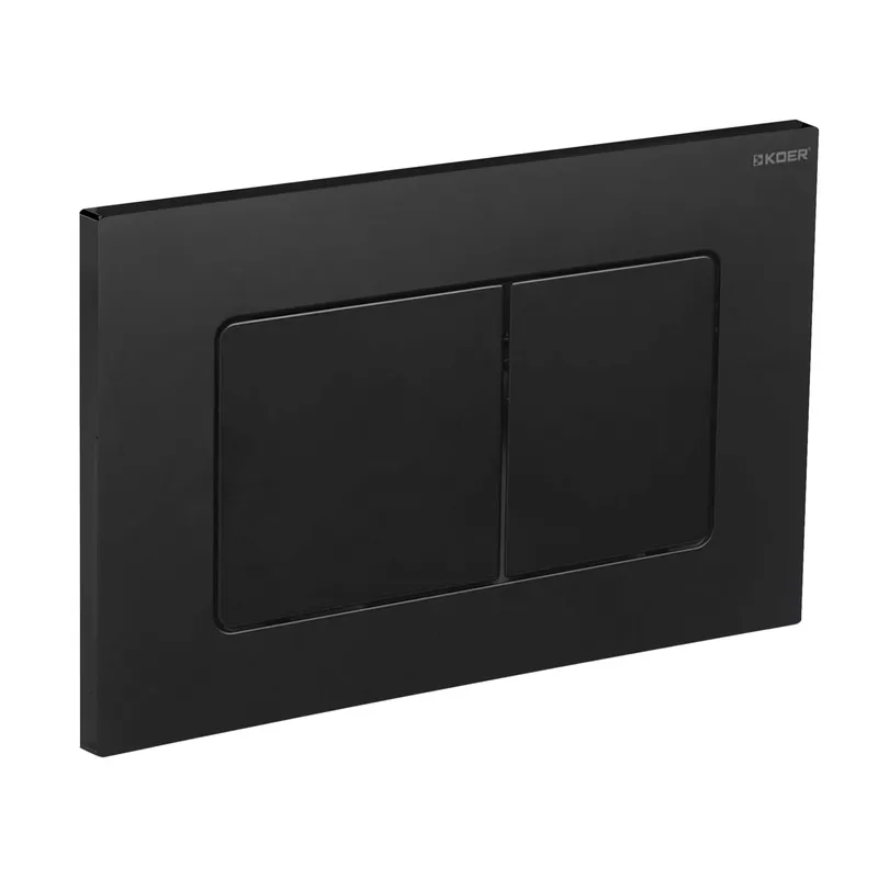 Панель змиву KOER KT-0602-05 240x160x10mm пластикова, кнопка квадратна (колір чорний матовий) (KR5181)