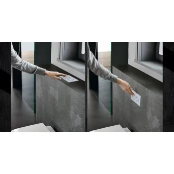 Панель смыва KOER KT-0605-01 220x140x12mm пластиковая, кнопка круглая (цвет хром) (KR5317)