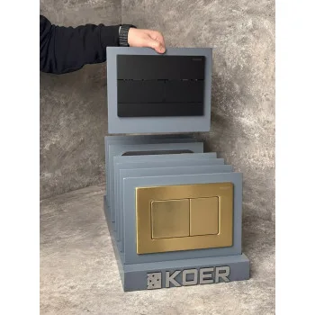 Панель смыва KOER KT-0603-05 240x160x10mm пластиковая, кнопка линейная (цвет черный матовый) (KR5320)