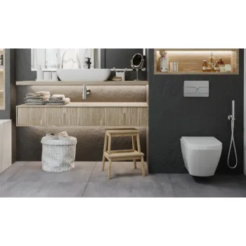 Панель смыва KOER KT-0604-01 240x160x10mm пластиковая, кнопка округленная (цвет хром) (KR5323)
