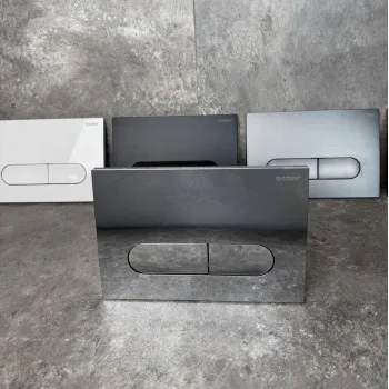 Панель змиву KOER KT-0608-01 240x160x10mm пластикова, кнопка закруглена (колір хром) (KR6124)