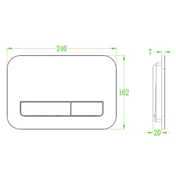 Панель змиву KOER KT-0609-01 240x160x7mm пластикова, кнопка лінійна (колір хром) (KR6130)