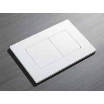 Панель смыва KOER KT-0602-03 240x160x10mm пластиковая, кнопка квадратная (цвет белый) (KR5180)