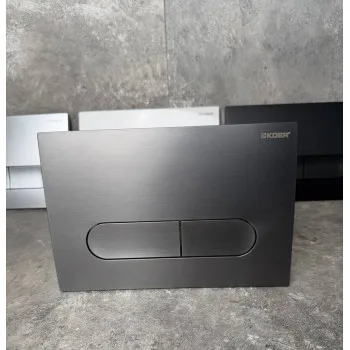 Панель змиву KOER KT-0608-07 240x160x10mm пластикова, кнопка закруглена (колір графіт) (KR6128)