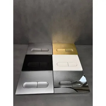 Панель смыва KOER KT-0608-03 240x160x10mm пластиковая, кнопка округленная (цвет белый) (KR6123)