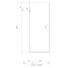 Дверь в нишу распашная KOER SR SD04-100x200-TR-01 прозрачное стекло EASY CLEAN 10мм хром (KR5386)