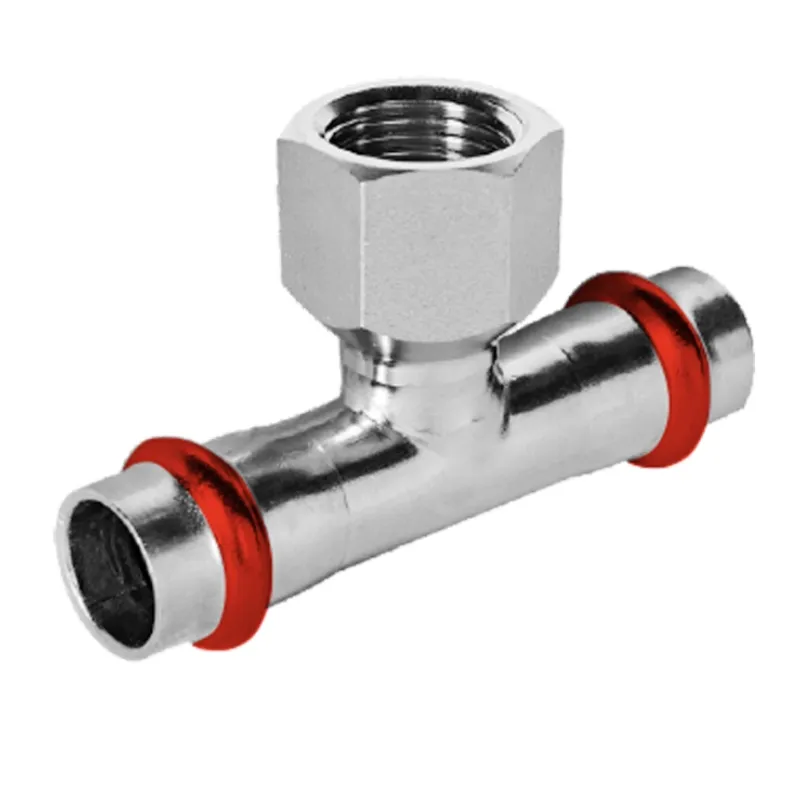 Трійник дворозтрубний ВР KOER KQ.T1506F PRESS-INOX AISI 304 15x1/2