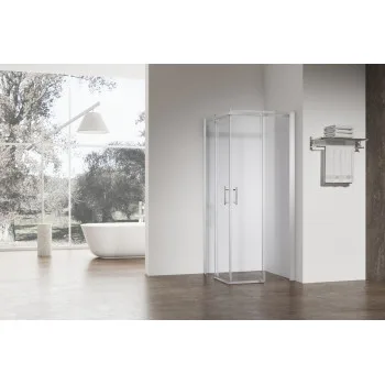 Душова кабіна без піддону KOER SR SC03-90x90x200-TR-01 прозоре скло EASY CLEAN 6мм хром (KR5356)