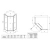 Душевая кабина без поддона KOER SR SC06-90x90x200-TR-01 прозрачное стекло EASY CLEAN 8мм хром (KR5364)