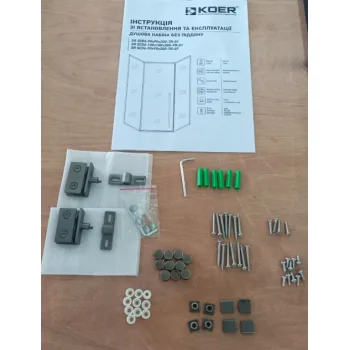 Душова кабіна без піддону KOER SR SC06-90x90x200-TR-07 прозоре скло EASY CLEAN 8мм графіт (KR5366)