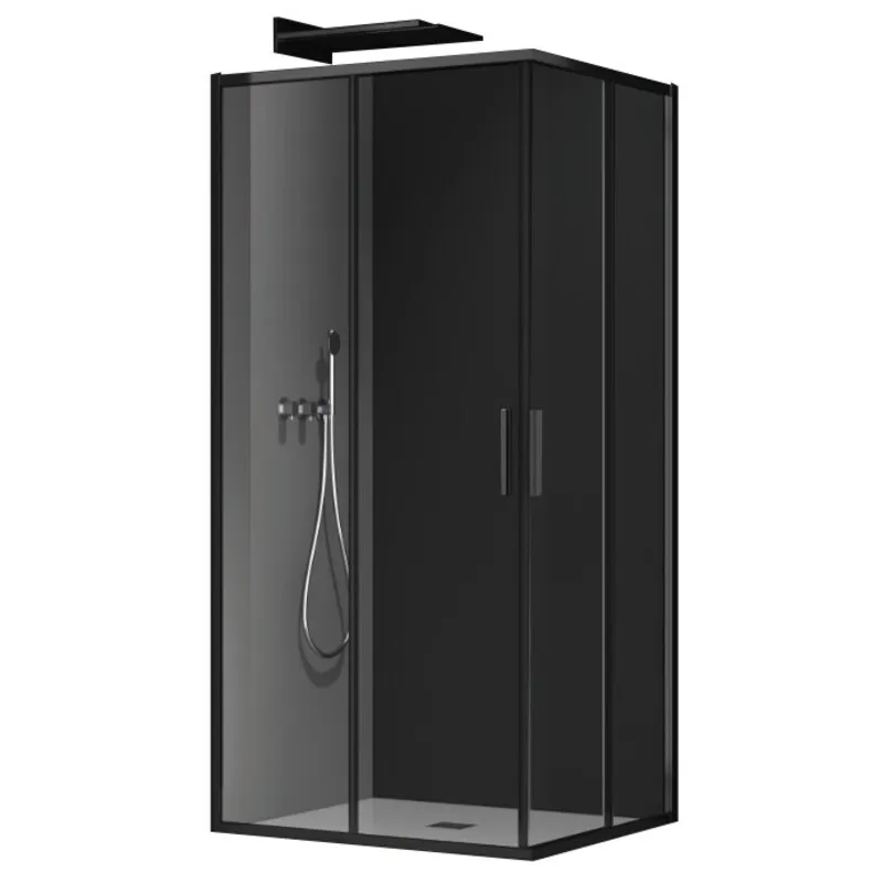 Душевая кабина без поддона KOER SR SC10-90x90x195-TR-07 прозрачное стекло EASY CLEAN 6мм графит (KR5944)