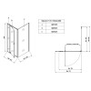 Душова кабіна без піддону KOER SR SC05-90x90x195-TR-01 прозоре скло EASY CLEAN 6мм хром (KR5363)