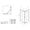 Душова кабіна без піддону KOER SR SC03-90x90x200-TR-12 прозоре скло EASY CLEAN 6мм матове золото (KR5358)