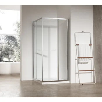 Душова кабіна без піддону KOER SR SC09-90x90x200-L-TR-01 прозоре скло EASY CLEAN 6мм хром (KR5683)