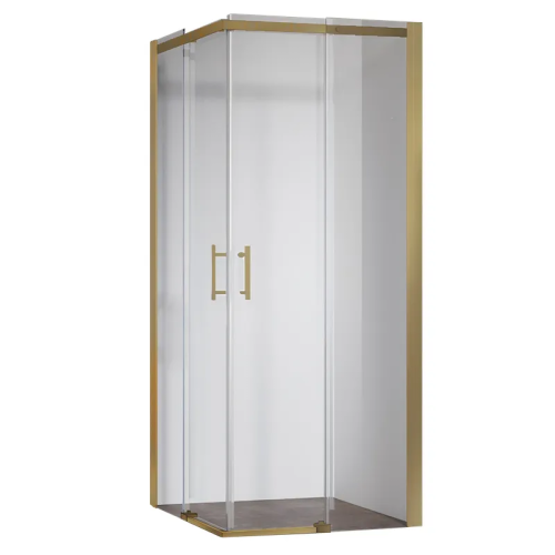 Душова кабіна без піддону KOER SR SC03-90x90x200-TR-12 прозоре скло EASY CLEAN 6мм матове золото (KR5358)