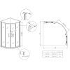 Душевая кабина без поддона KOER SR SC04-90x90x195-TR-07 прозрачное стекло EASY CLEAN 5мм графит (KR5362)