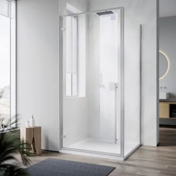 Душова кабіна без піддону KOER SR SC08-90x90x200-TR-01 прозоре скло EASY CLEAN 6мм хром (KR5371)