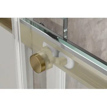 Душова кабіна без піддону KOER SR SC03-90x90x200-TR-12 прозоре скло EASY CLEAN 6мм матове золото (KR5358)